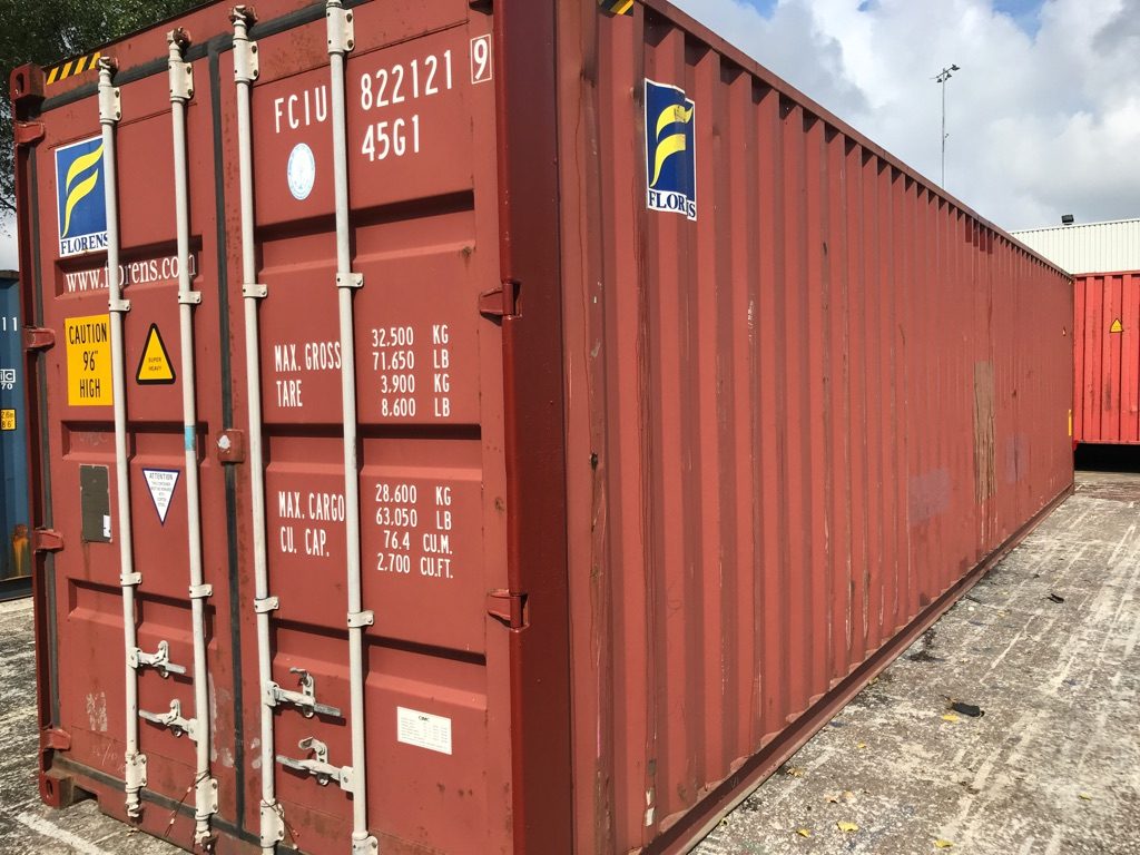 Container per spedizioni HIGH CUBE da 40 piedi usato