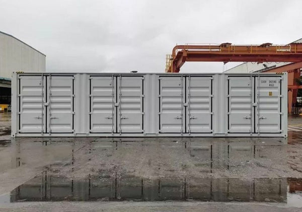 Contenitore cubico da 40 piedi, altezza 12 m, bianco con apertura laterale (IVA inclusa)
